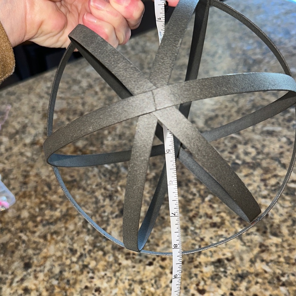 Pier 1 Black Metal Orb Sculpture - Picture 4 of 5
